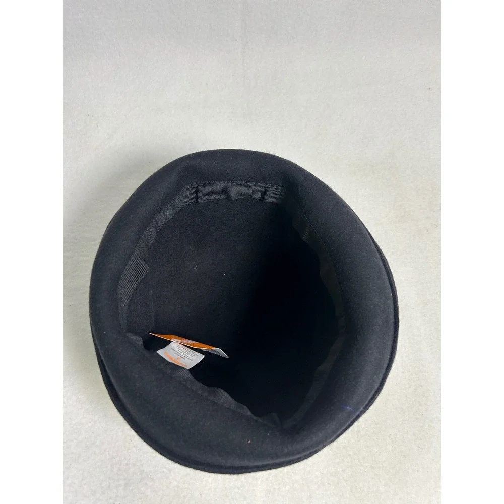 Vintage Style Gymboree Girls Small Black 100%‎ Wool Felt Cloche Bow Hat NWT